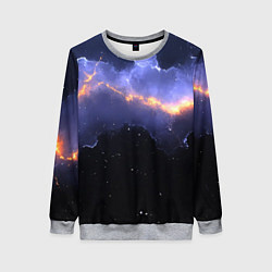 Женский свитшот Молния в фиолетовом небе текстура