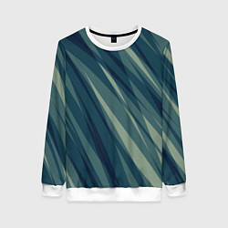 Женский свитшот Зеленовато-синий полосы