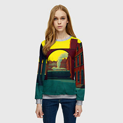 Свитшот женский Арт с поездом, цвет: 3D-меланж — фото 2