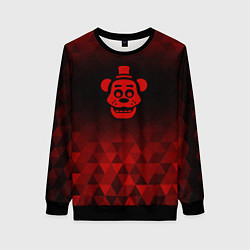 Свитшот женский FNAF red poly, цвет: 3D-черный