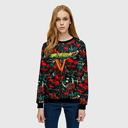 Свитшот женский God of War битва огня, цвет: 3D-черный — фото 2