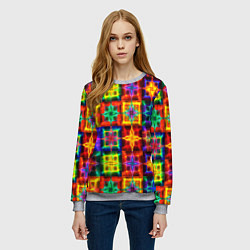 Свитшот женский Неоновое стекло абстракция, цвет: 3D-меланж — фото 2