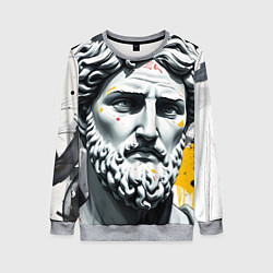 Свитшот женский Античный портрет и краска, цвет: 3D-меланж