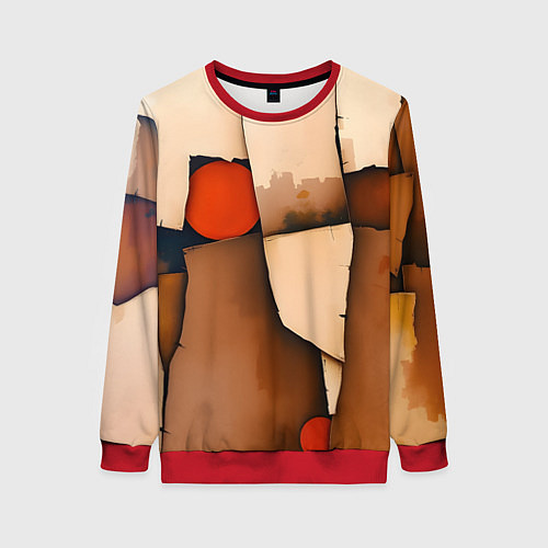 Женский свитшот Фрагментированная композиция / 3D-Красный – фото 1