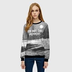 Свитшот женский Red Hot Chili Peppers - grey gradient посередине, цвет: 3D-черный — фото 2
