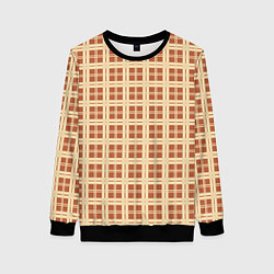 Женский свитшот Светлый коричневый простая клетка