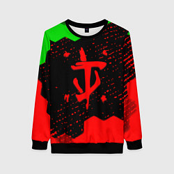 Свитшот женский Doom лого соты текстура, цвет: 3D-черный