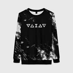 Свитшот женский Ведьмак лого серые краски, цвет: 3D-черный