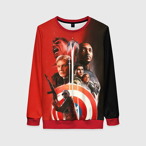 Женский свитшот Капитан Америка Новый мир / 3D-Красный – фото 1