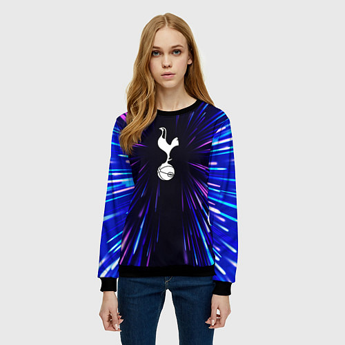 Женский свитшот Tottenham neon energy / 3D-Черный – фото 3