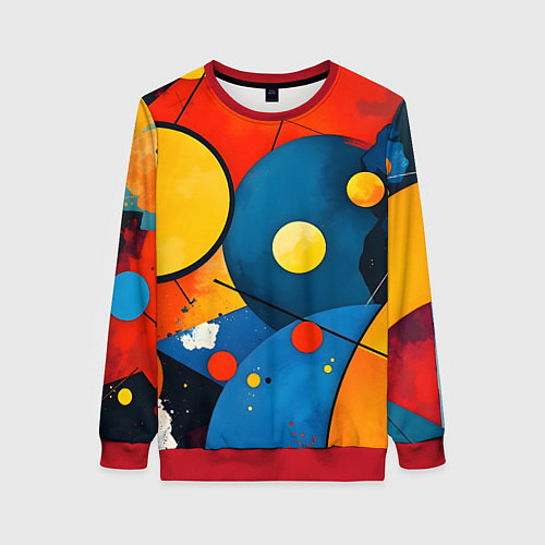 Женский свитшот Динамичный красочный паттерн / 3D-Красный – фото 1