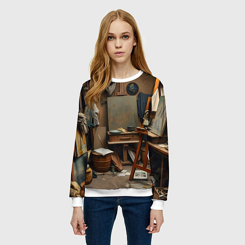 Женский свитшот Мастерская художника / 3D-Белый – фото 3