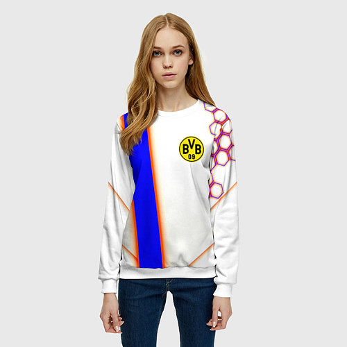 Женский свитшот Borussia geometry sport / 3D-Белый – фото 3
