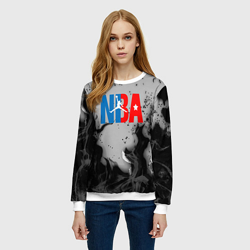 Женский свитшот NASA неоновый огонь / 3D-Белый – фото 3