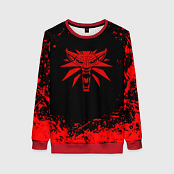Свитшот женский Ведьмак красные краски, цвет: 3D-красный
