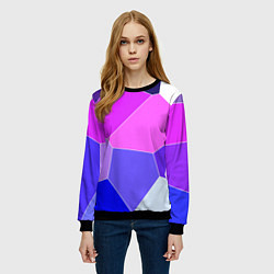 Свитшот женский Сине-розовый крупные фрагменты, цвет: 3D-черный — фото 2