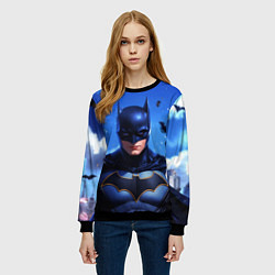 Свитшот женский Бэтмен синее небо, цвет: 3D-черный — фото 2