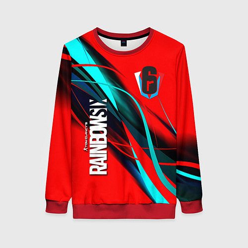 Женский свитшот Rainbow six геометрия полосы / 3D-Красный – фото 1