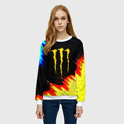 Свитшот женский Monster energy огненные краски, цвет: 3D-белый — фото 2