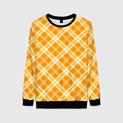 Свитшот женский Жёлтый крупная клетка, цвет: 3D-черный