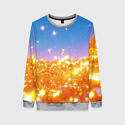 Женский свитшот Золотые шарики на голубом фоне