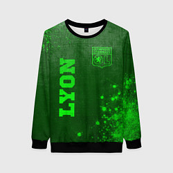 Свитшот женский Lyon - green gradient вертикально, цвет: 3D-черный