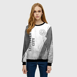 Свитшот женский Leicester City - white gradient вертикально, цвет: 3D-черный — фото 2