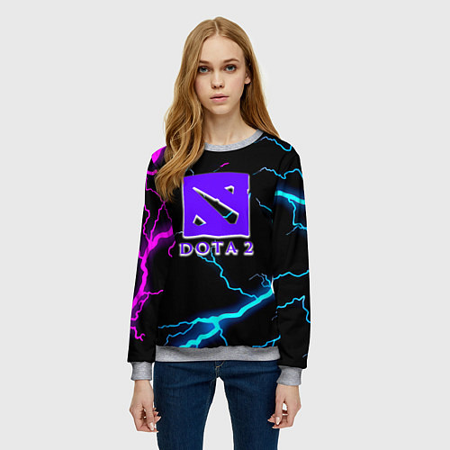 Женский свитшот Dota неоновый шторм / 3D-Меланж – фото 3