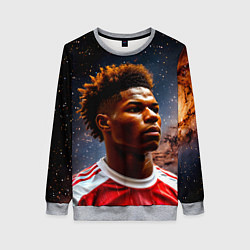 Свитшот женский Маркус Рашфорд и космос, цвет: 3D-меланж