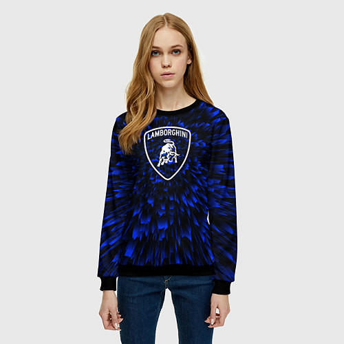 Женский свитшот Lamborghini blue energy / 3D-Черный – фото 3