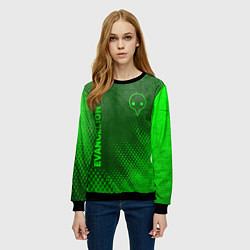 Свитшот женский Evangelion - green gradient вертикально, цвет: 3D-черный — фото 2
