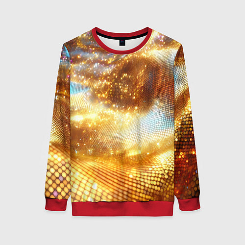 Женский свитшот Блестящая золотая текстура / 3D-Красный – фото 1