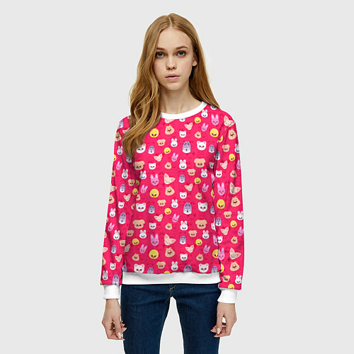 Женский свитшот Skzoo pattern pink / 3D-Белый – фото 3