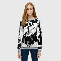 Свитшот женский Doom символы краски, цвет: 3D-меланж — фото 2