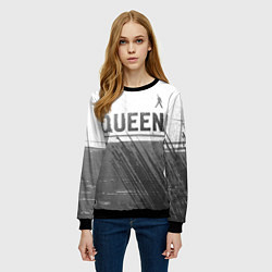 Свитшот женский Queen - white gradient посередине, цвет: 3D-черный — фото 2