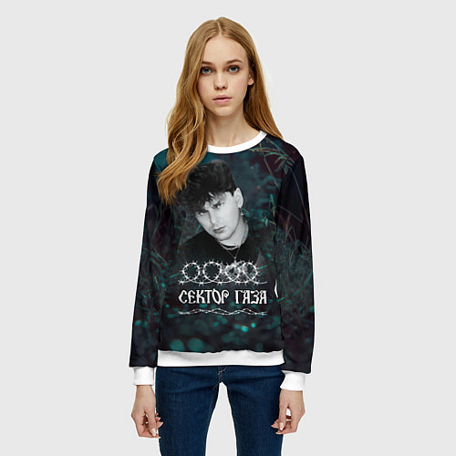 Женский свитшот Сектор газа ночной фон / 3D-Белый – фото 3