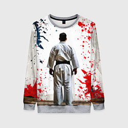 Свитшот женский Борец айкидо на белом, цвет: 3D-меланж