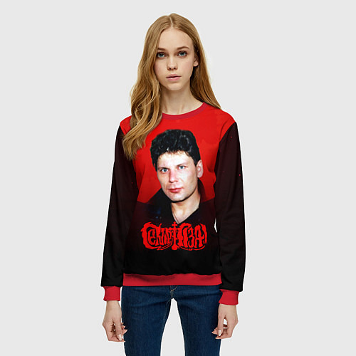 Женский свитшот Юрий Клинских красная луна / 3D-Красный – фото 3