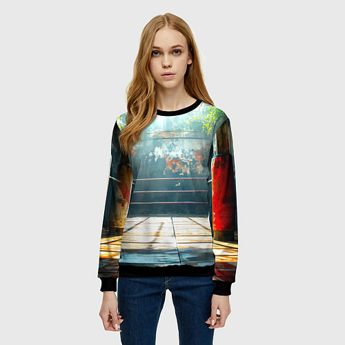 Женский свитшот Ринг под открытым небом / 3D-Черный – фото 3