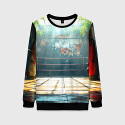 Свитшот женский Ринг под открытым небом, цвет: 3D-черный