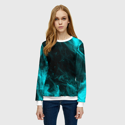 Женский свитшот Neon smoke / 3D-Белый – фото 3