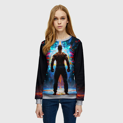 Женский свитшот Крав-мага боец / 3D-Меланж – фото 3