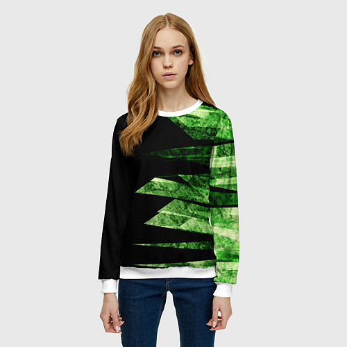 Женский свитшот Color green black / 3D-Белый – фото 3