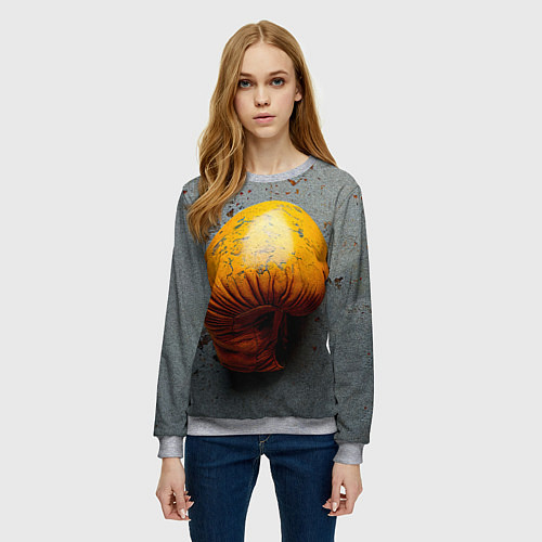 Женский свитшот Желтая боксерская перчатка / 3D-Меланж – фото 3