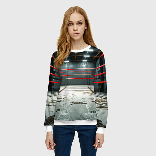 Женский свитшот Красный ринг / 3D-Белый – фото 3