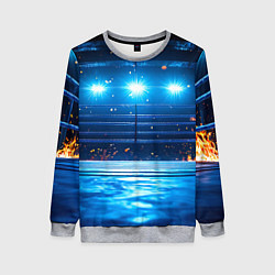 Свитшот женский Синий ринг в огне, цвет: 3D-меланж