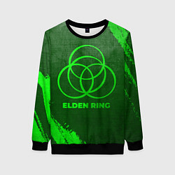 Свитшот женский Elden Ring - green gradient, цвет: 3D-черный