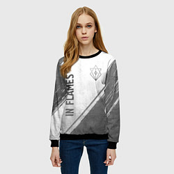 Свитшот женский In Flames - white gradient вертикально, цвет: 3D-черный — фото 2