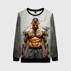 Свитшот женский Дастин Порье на сером, цвет: 3D-черный