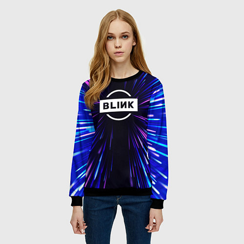 Женский свитшот Blackpink neon energy / 3D-Черный – фото 3